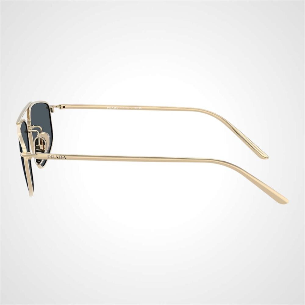 New PRADA Sunglasses Gold Metal Pillow Square Grey Lens 58-15-145mm - Picture 3 of 6